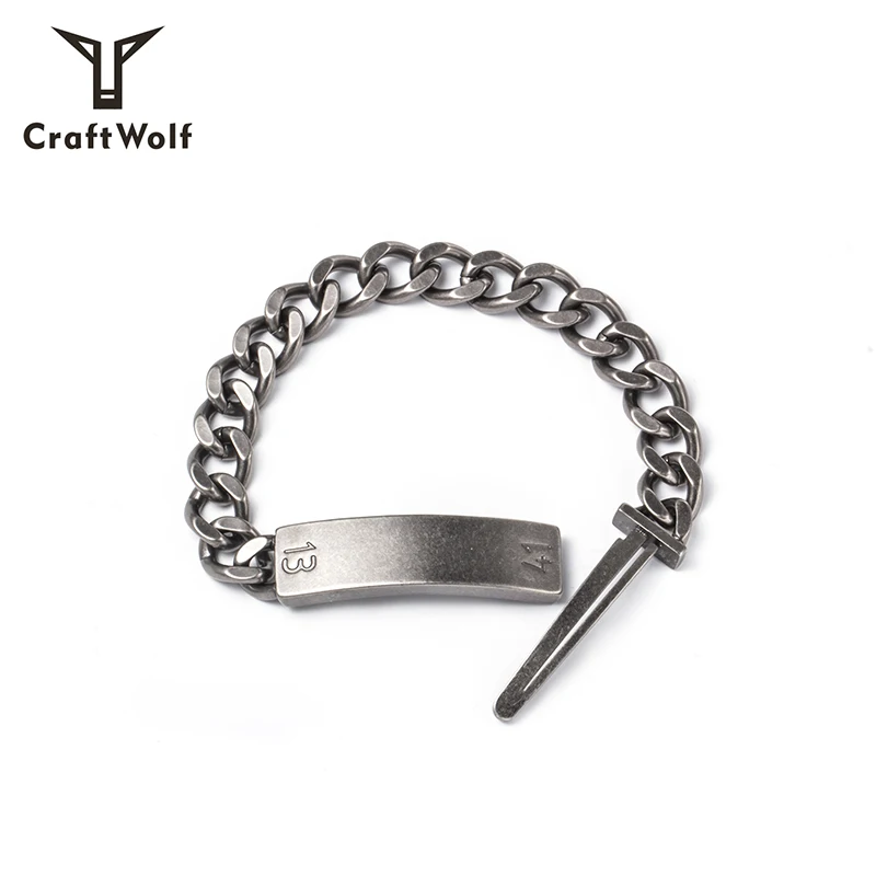 

Craft Wolf custom jewelry gold silver titanium 316L stainless steel cuff unisex bangle bracelet, Gold , steel color