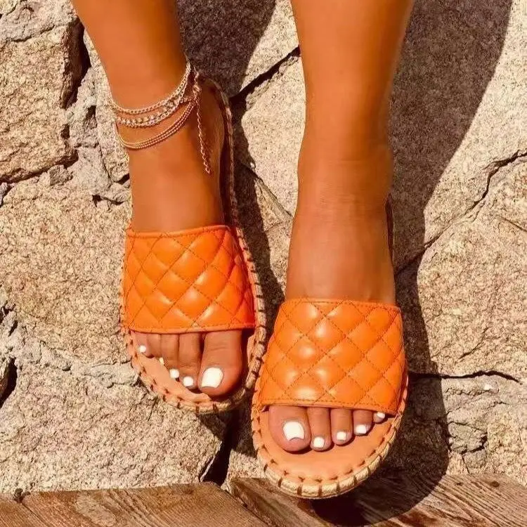 

2021 Summer factory direct sale hot sale new arrivals shoes fashion solid color europe american women leisure beach slippers, Black, white, orange