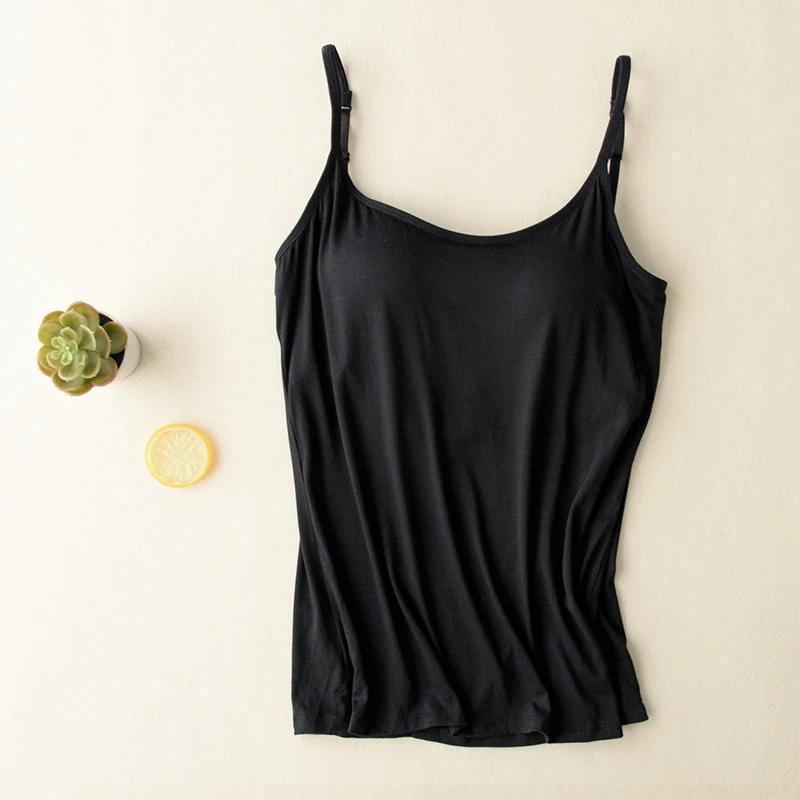 

New design comfortable one-piece slim-fit bra vest ladies tank top without steel ring