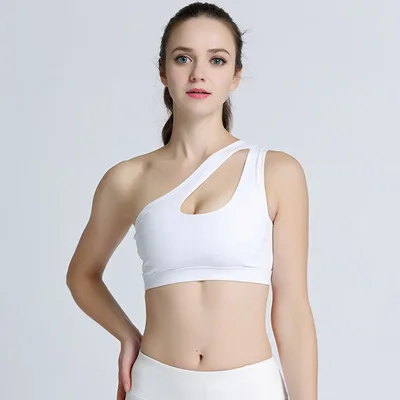 

BBQQ2120 One Shoulder Bra Women Sports Wear
