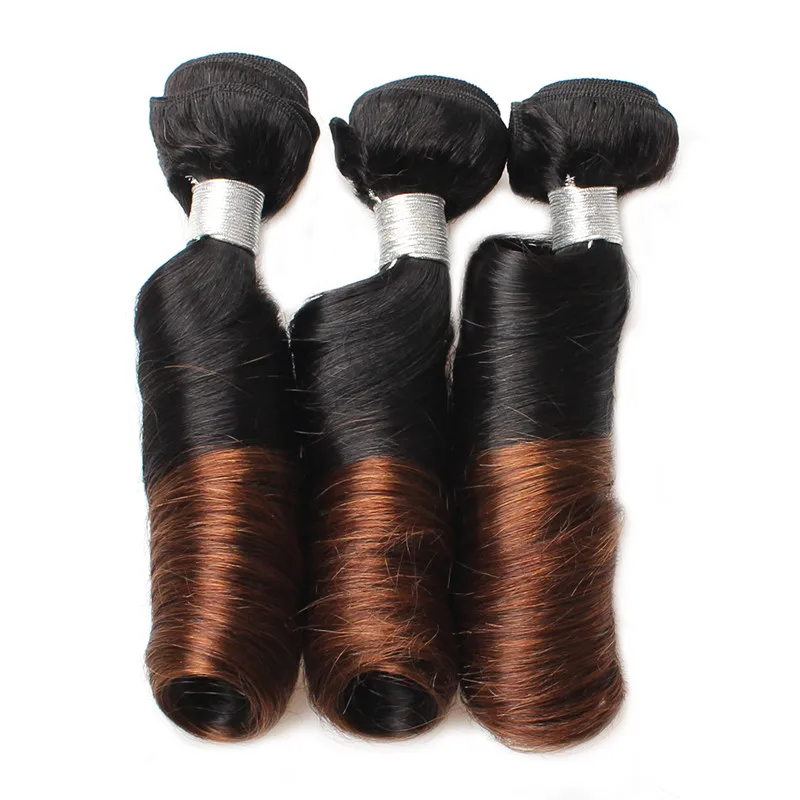 

9A Human Hair T-Color Tube Roll Two-Color Spring Curly Brazilian Wig Hair Curtain