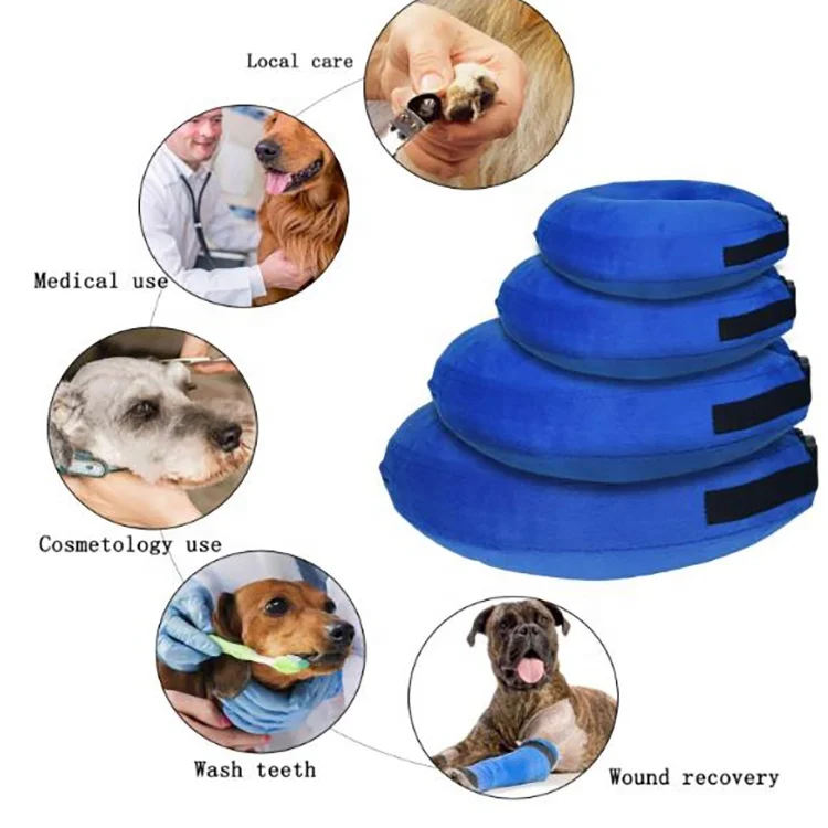 

Dog Cone After Surgery Adjustable Soft Pet Recovery E-Collar Inflatable Pet Dog Collar, Customized