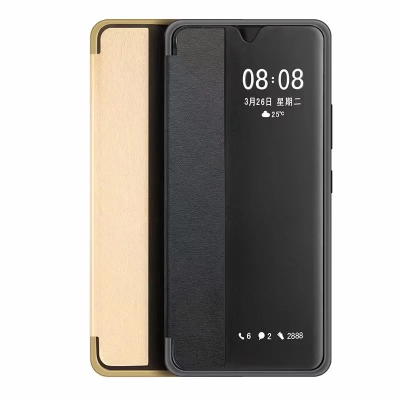 

Hot sale Amazon design smart view filp cover Ultra Slim Flip High Quality PU Leather Case for iPhone 11, Black and gold