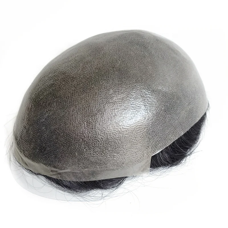 Hand Made Human Hair Toupee Thin Skin Base