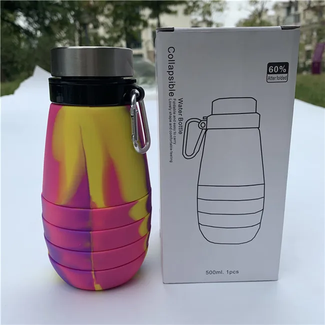 

Great Price Private Label 100% Bpa Fre Eco-Friendly Outdoor Football Sports Silicone Folding Water Bottle