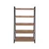 Wholesale Five Floors Wooden Retail Shoe Rack Display With Iron Frame