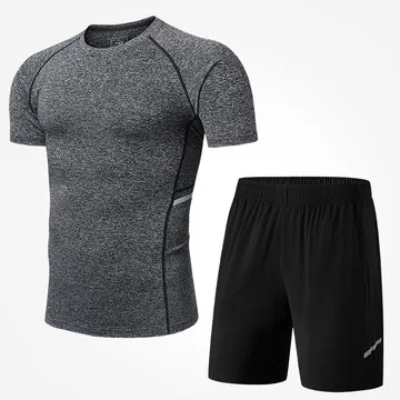 

New fashion solid customized fitness wear two piece breathable train wear short gym active wear, Customized color