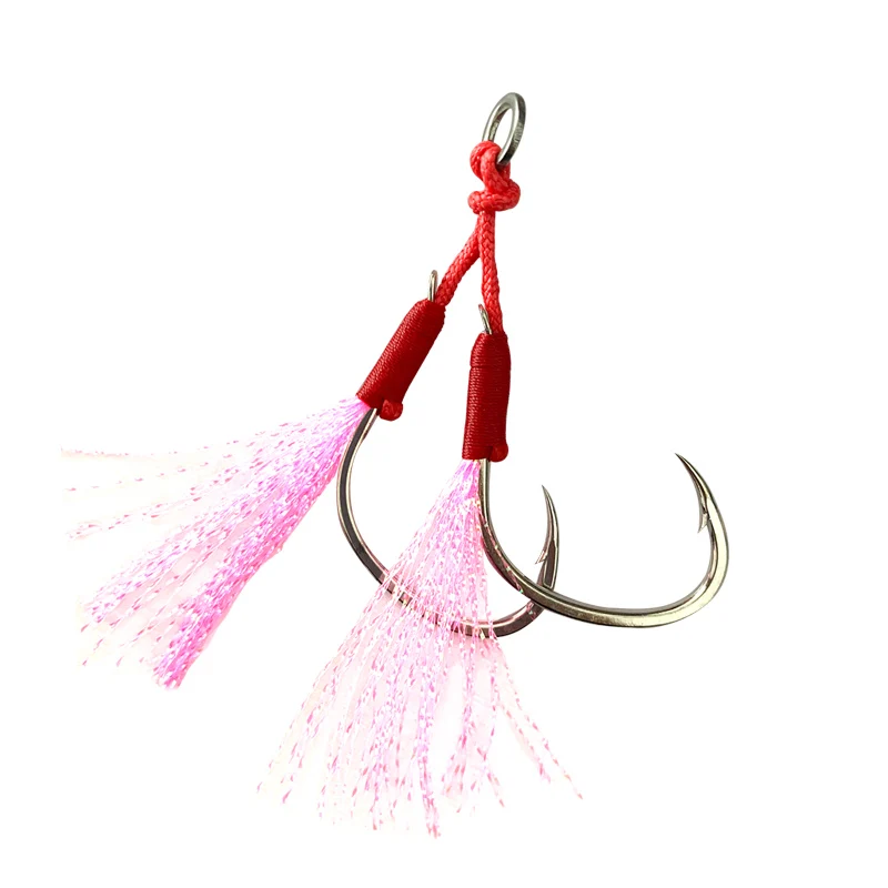 

HK004 10pcs/bag Bulk Fishing Jigging Assist Hook Shore Fishing Double Hook