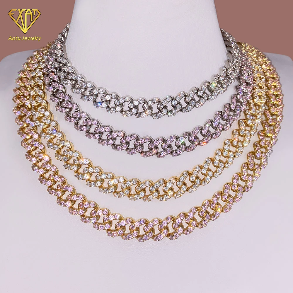 

Hip Hop Jewelry Cuban Link Chain Iced Out Men Cubic Zircon Diamond Necklace