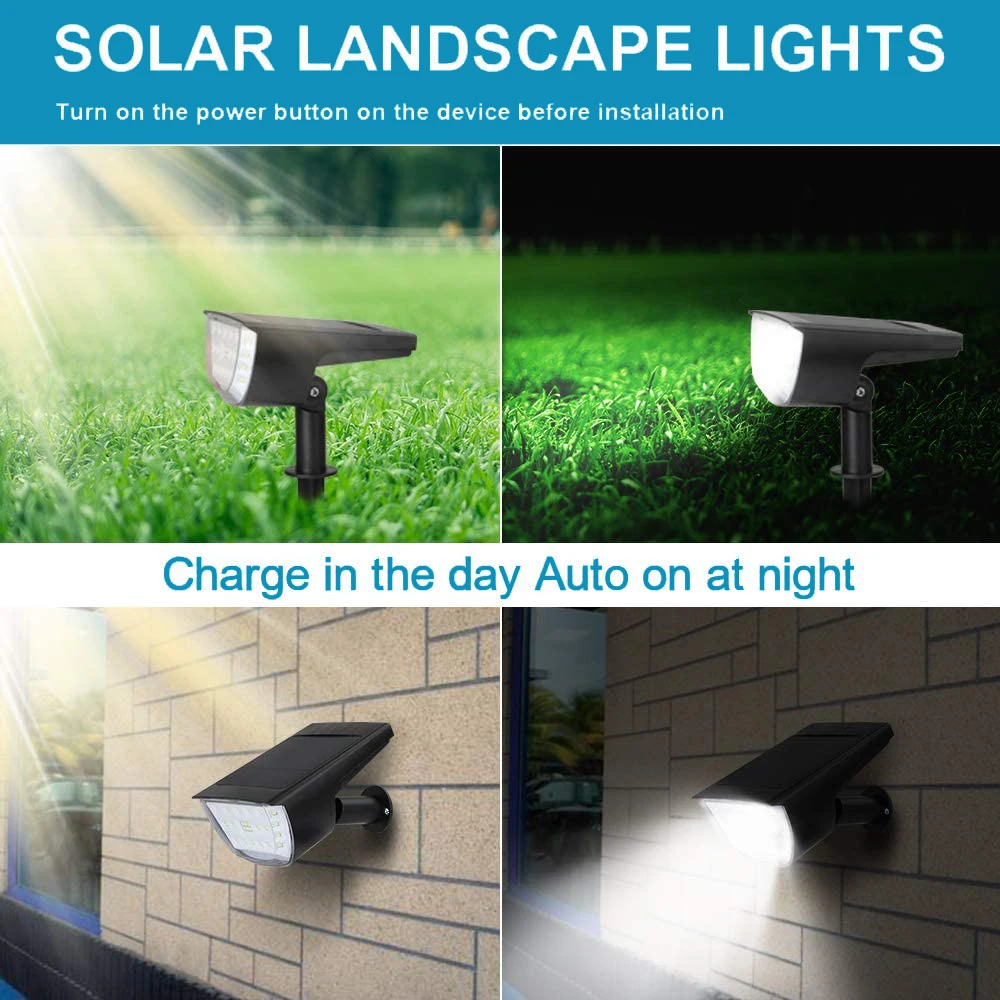 Solar Landscape Spotlights Outdoor Solar Powered Wall Lights Low Voltage Landscape Lights Solar Path Lights manufacture