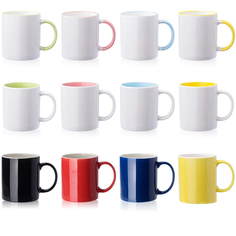 

Hot selling high quality 11 oz white sublimation custom mugs sublimation ceramic coffee cup mug wholesale, Customized color