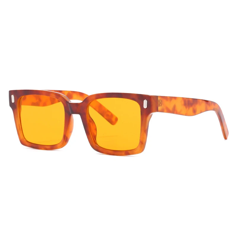 

plastic rectangle men sun glasses orange color classic design custom logo unisex sunglasses women