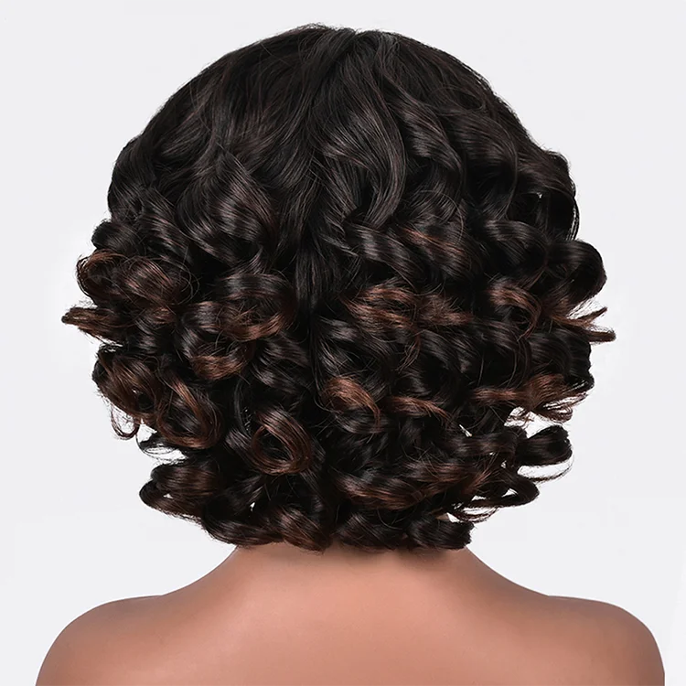 

New Style curly Wigs body wave deep straight afro short synthetic fringe kinky curly bob wigs bangs natural hair with bang wig