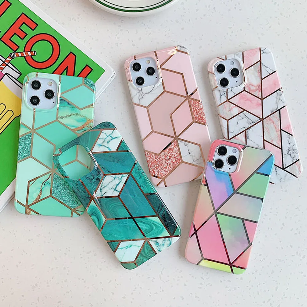 

Plating Marble Case For iphone 12 Mini SE 2020 7 XR 11 Pro Max Case For iphone X XS Max 8 7 6 6S Plus Phone Case Silicone Cover