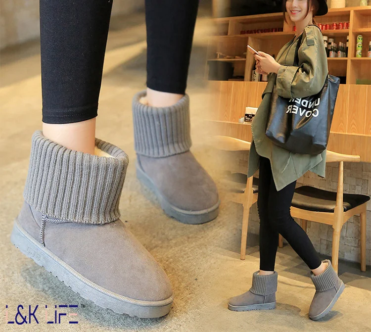 

2020 Winter soft new wool mouth snow boots women's short boots plus velvet flat short cotton shoes, As picture show