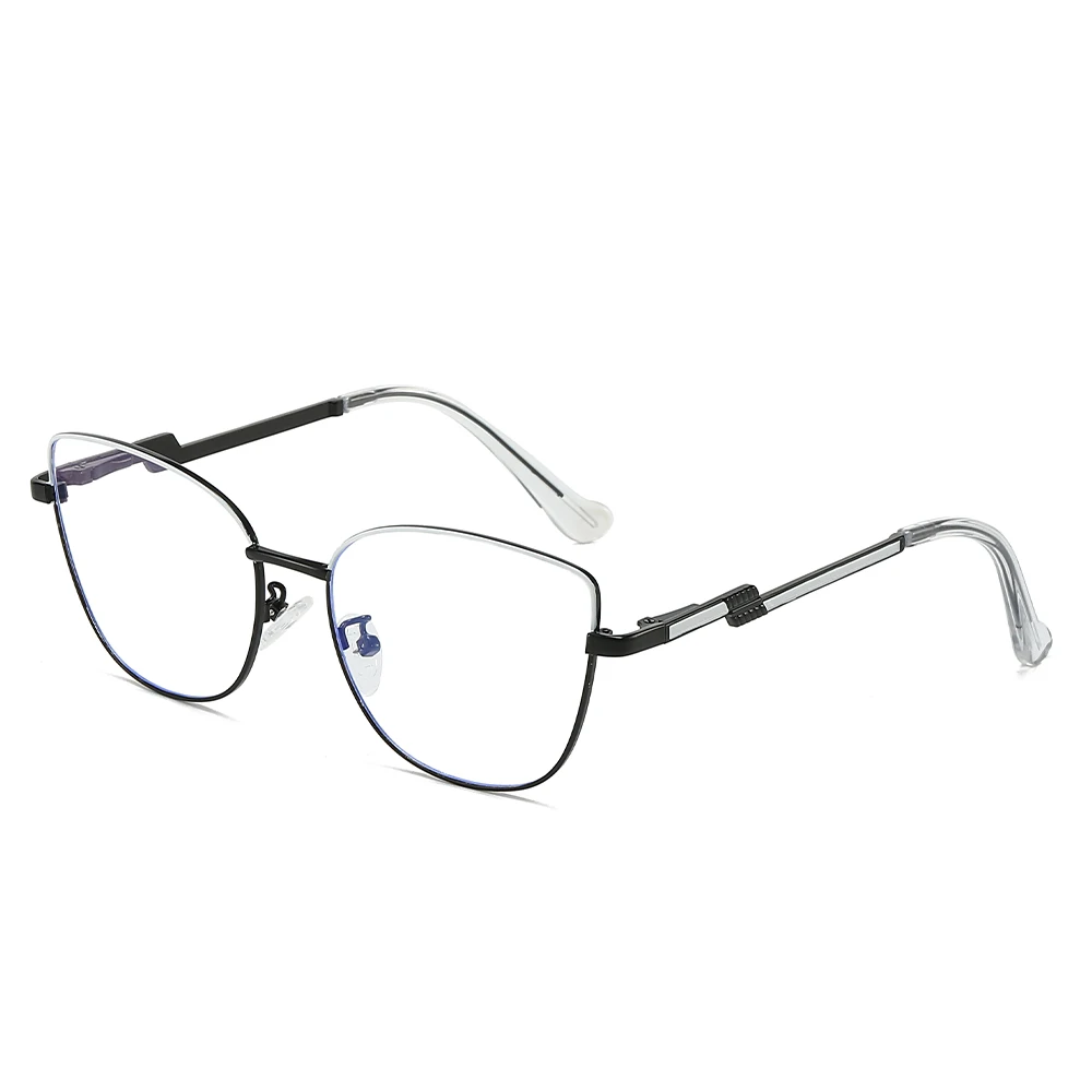 2025 New Fashionable Women's Cat Eye Thin Eyeglasses Metal Frame Optical Anti-Blue Light Glasses Eyewear Colorful Design