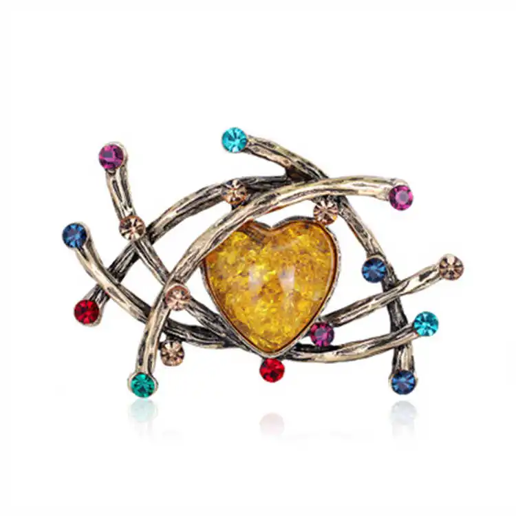 

Professional manufacturing of exquisite jewelry flower alloy brooches, Gold