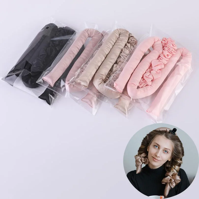 

2021 New Designed Heatless Curling Ribbon Hair Curls Soft Magic Hair Curling Rollers Mulberry Silk No Heat Hair Curler