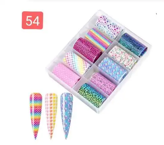 

2021 NO.54 Factory Rainbow Series Nail Foil for Nail Art Sticker Nail Art Decoration