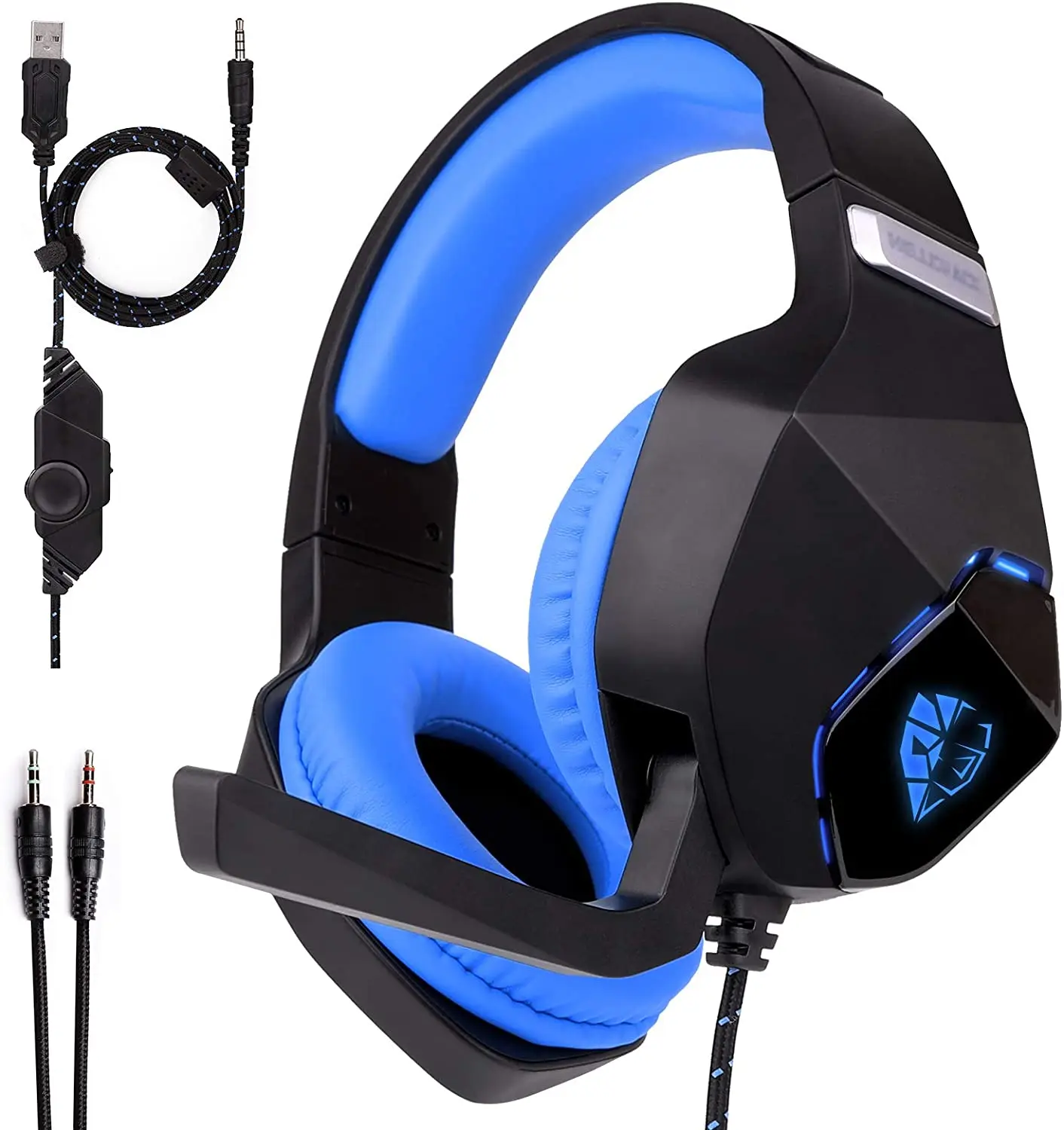 

Hellcrack G600 Newest gaming headset for ps4 xbox one Wired headphone earphones for ps4 ps5 wholesale with mic free sample, Bule