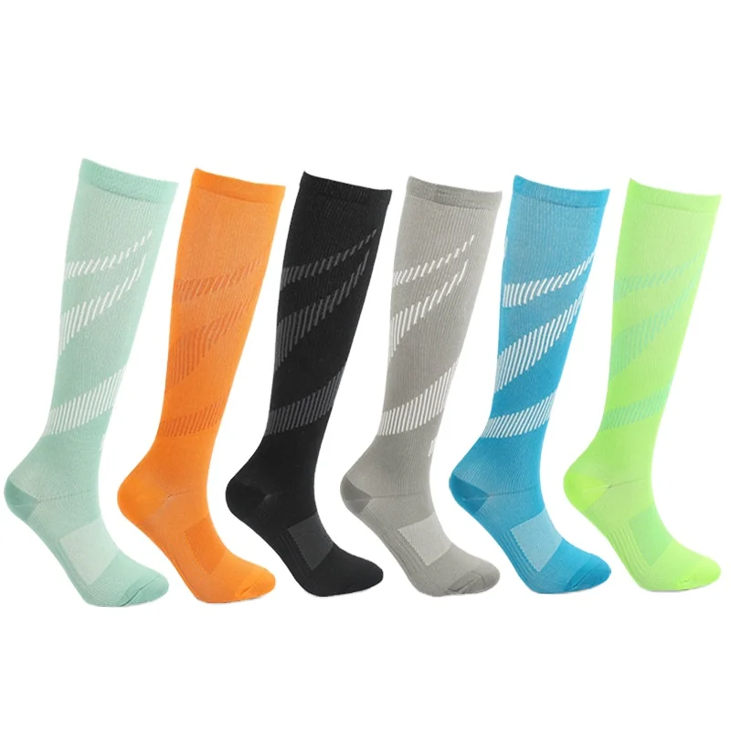 

Professional colorful Logo OEM Fashion Design Custom sport compression socks running hiking blood circulation