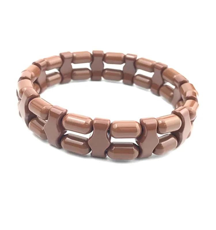 

Bracelet Black Tourmaline Beads Ion Benefits Natural Magnetic Bracelets, Brown and black