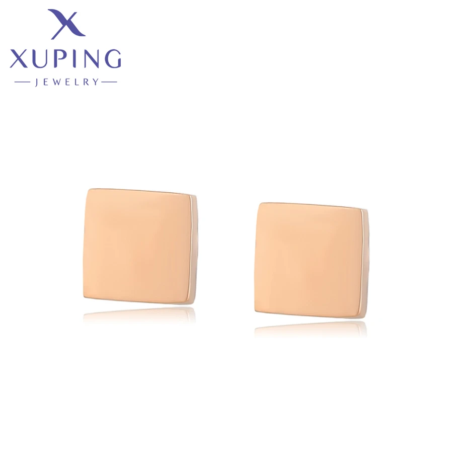 

TTM-62 Xuping Jewelry ladies stainless steel Square stud earrings in rose gold Unisex simple and delicate jewelry