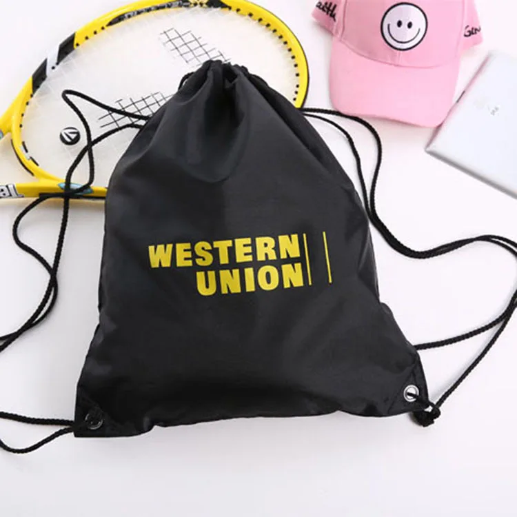 

High Quality Mass Customised 210d Polyester Drawstring Gym Bag, Cmyk