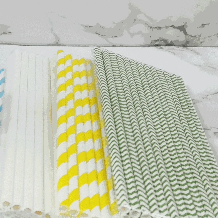 

Disposable biodegradable custom colored paper drinking straws, Natural