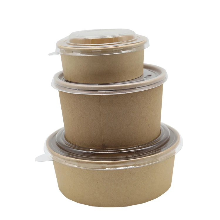 
Biodegradable eco friendly natural color kraft salad paper bowl 