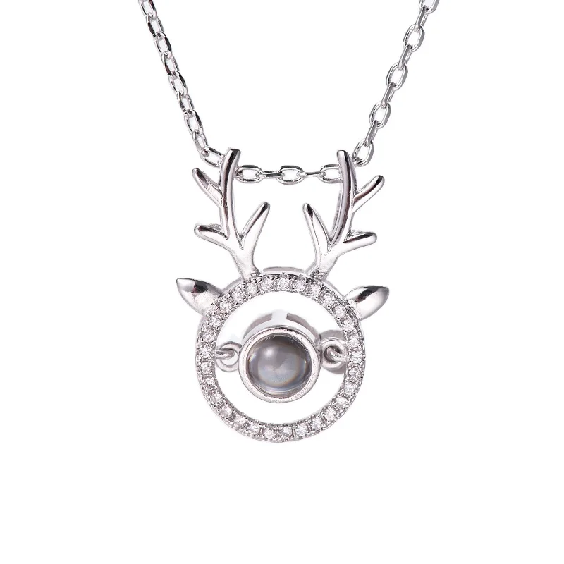 

Popular 925 Sterling Silver Jewelry i love you necklace 100 languages Birthday Gifts for Mum Wife Teen Girls, Rose gold,sliver