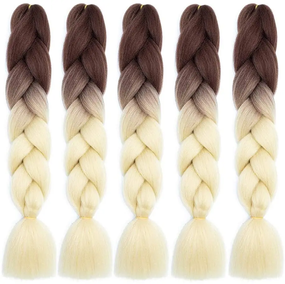 

Synthetic braiding hair yaki ombre braiding pre stretched super jumbo hair crochet braids for african hair extension