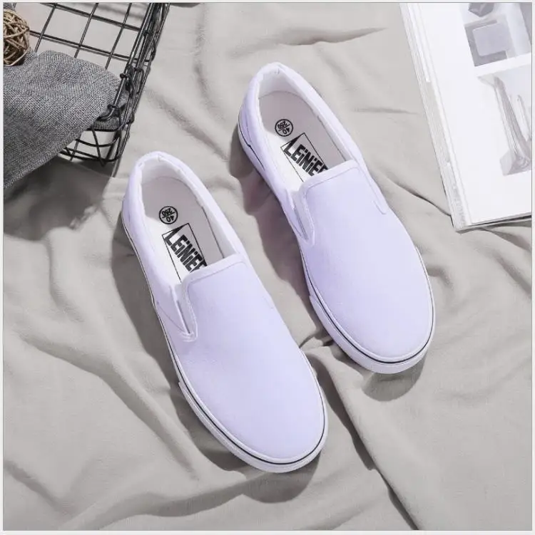 

China Supplier Custom Casual Shoes Man Women White Canvas Shoes