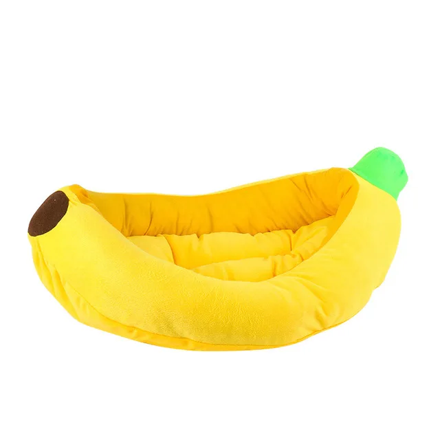 

Cartoon creativity pet nest banana cat dog bed resistant cotton soft comfortable household items for pets, Yellow