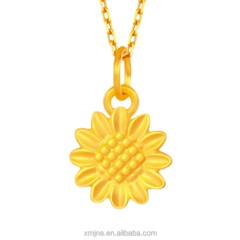 

Certified Sunflower Pendant Pure Gold 999 Small Daisy 3D Hard Gold Pendant Fashion Wild Gold Jewelry 520 Gift