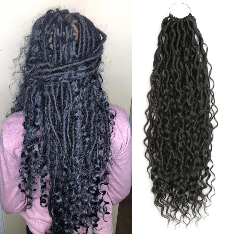 

Faux Locs Crochet Braid Ombre Synthetic Hair Extensions River Locs Crochet Goddess Faux Locs Braid Hair