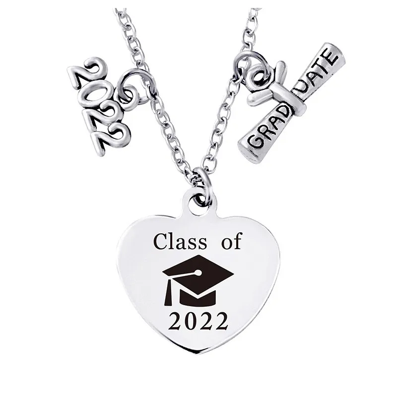 

2022 Graduation Season Romantic Gift Heart Pendant Stainless Steel Necklace For Gift Cheap Wholesale Items