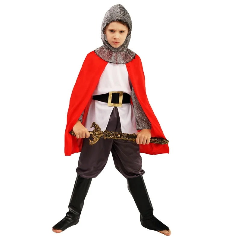 

Boy's Cosplay Knight Outfit Halloween Carnival Party Kids Cool Medieval Knight Costume