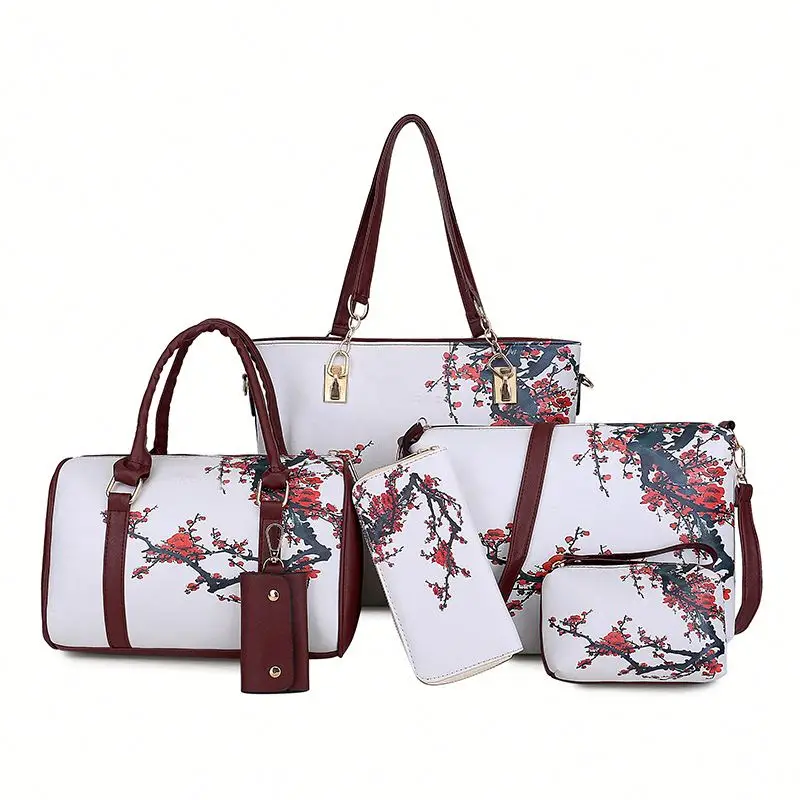 

Custom Fashion Ladies Pu Leather Single Shoulder Bags Sets Pieces Women Handbags For Shopping