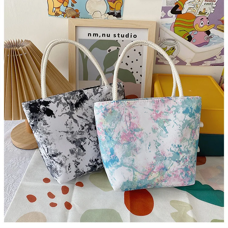 

Rendering Color Custom Nylon Bag Hand Bags Ladies Handbags Convenient Lunch Bag Woman With Zipper, Green, blue, black, pink