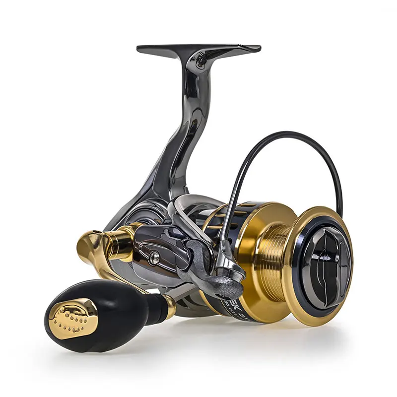 

Baitcast Fishing Reel Saltwater Carretes De Pesca 5.5:1 Spinning Fish Wheel Moulinet Peche Dropshipping Metal Trolling Reel, Gold