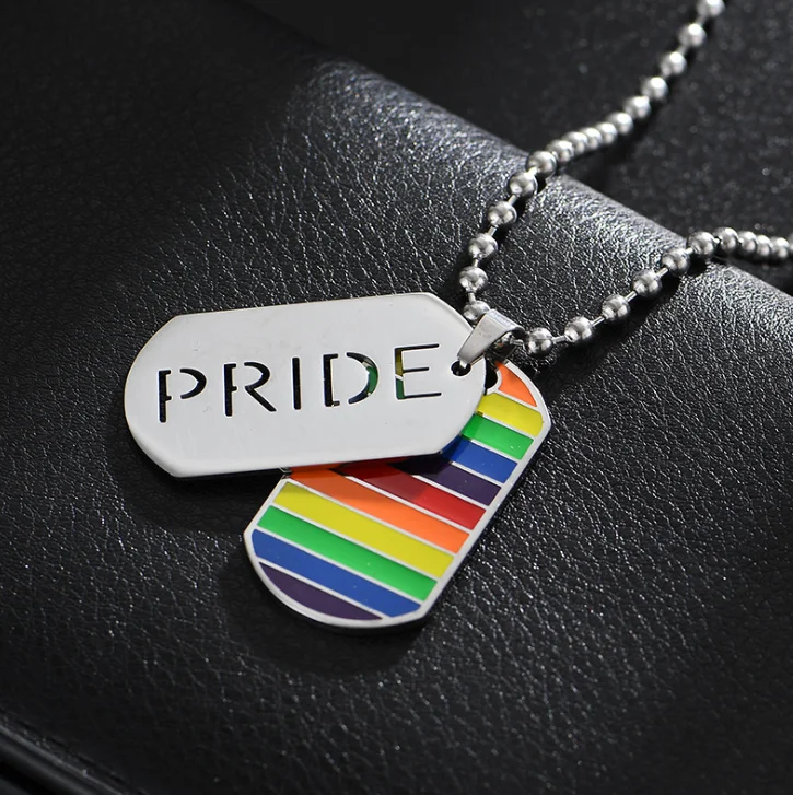 

China factory LGBT Gay Pride Love metal Necklace Pendants, Silver
