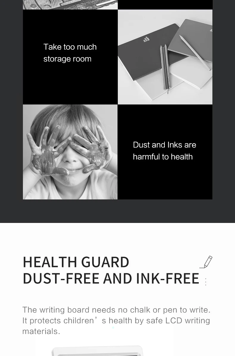 Erasable Notepad Partial Delete Writing Board 10 Inch Writing Tablet for Kids Digital Drawing Learning Toys