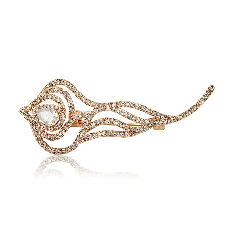 

689 Xuping Elegant irregular gold-plated brooch jewelry with many zircons jewelry