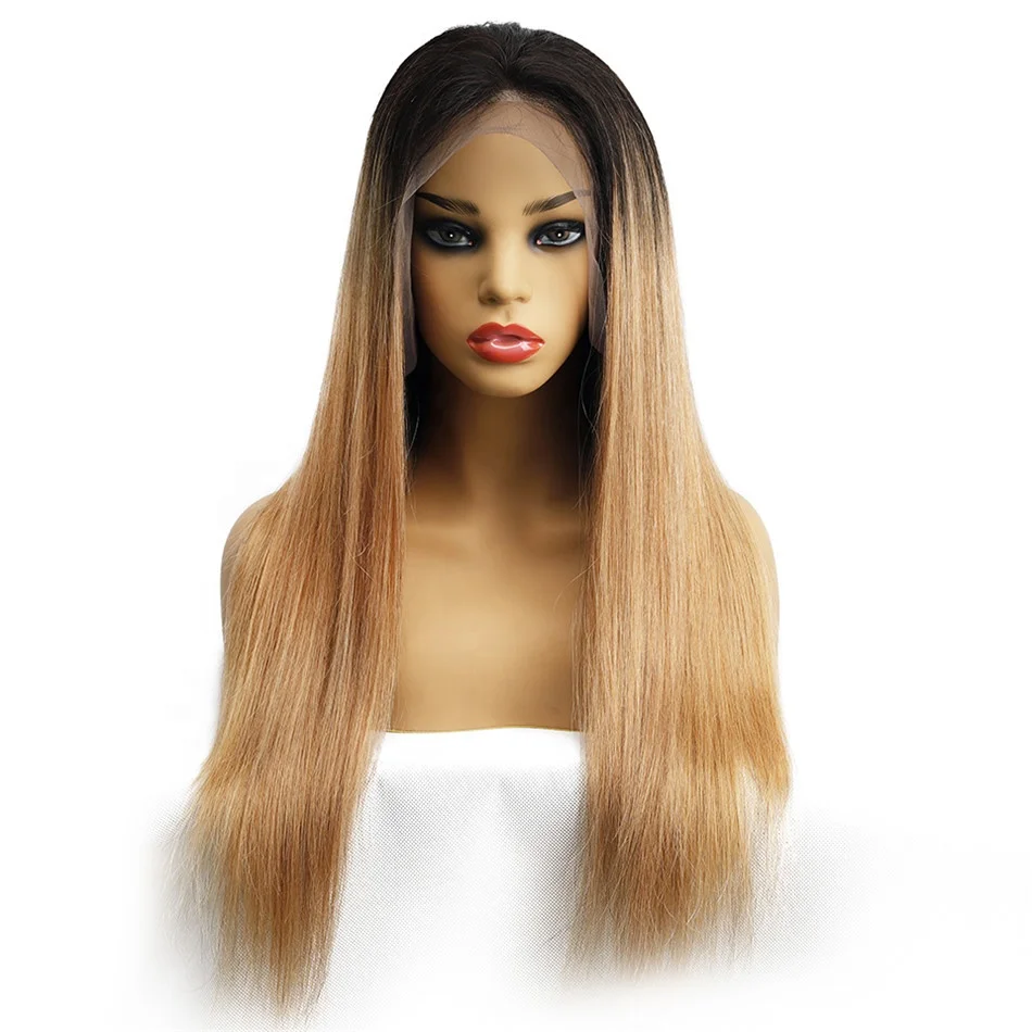 

Top quality 1B 27 colored 180 density straight ombre human hair lace frontal wig
