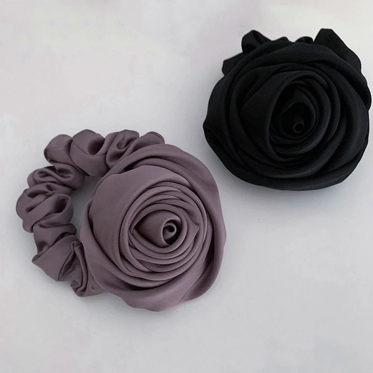 

MIO Rose Hair Ties Big Flower Scrunchies Women Lady Elastic Rubber Band New Style Autumn Luxury Retro Hair Band