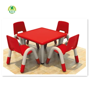 Godd Quality Rectangle 4 Seat Children Table And Chairs Kid School