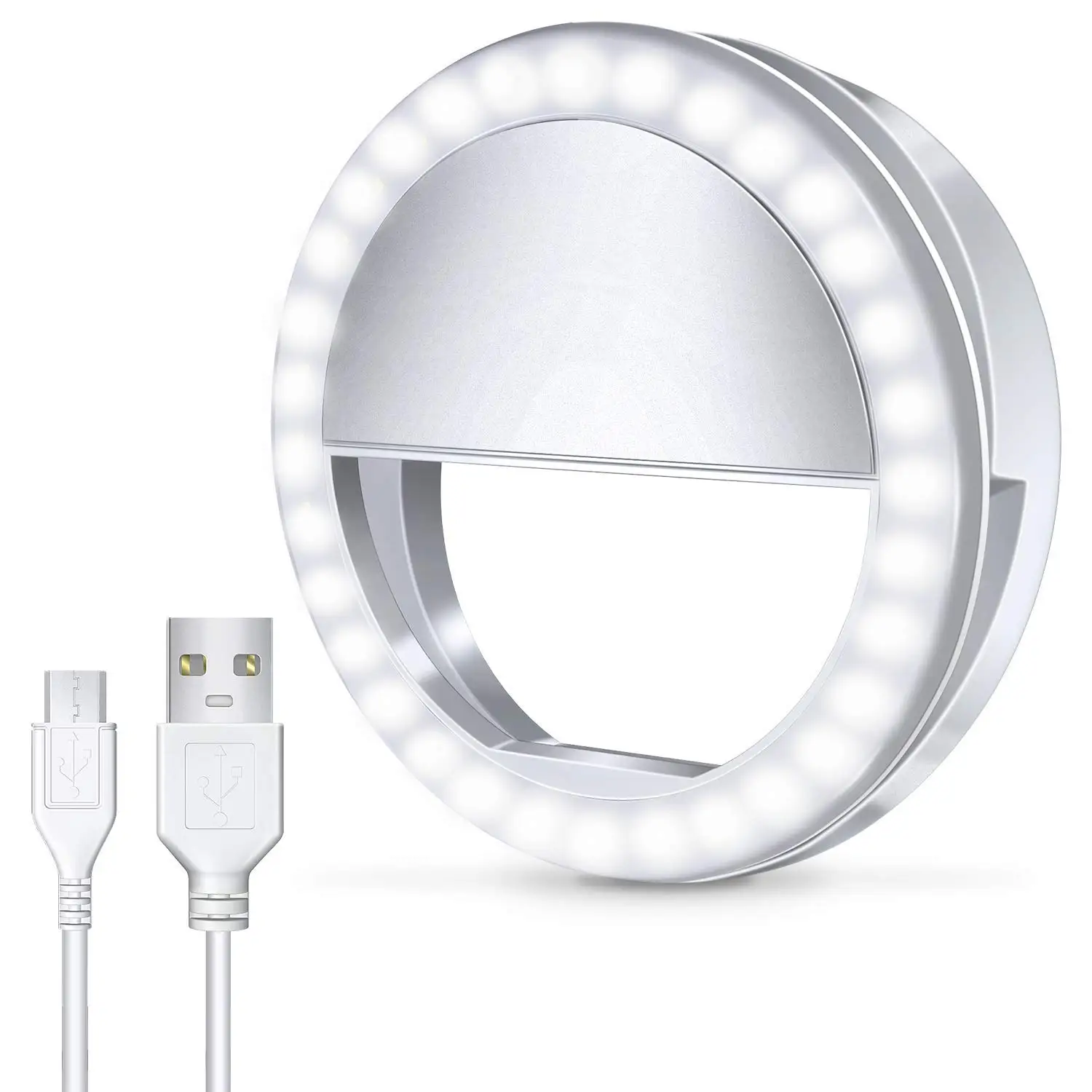 Makeup Mirror Flash Light Mini Usb Clip Mobile Live Video Circular Ceiling Photography Led Selfie Ring Light For Smartphone
