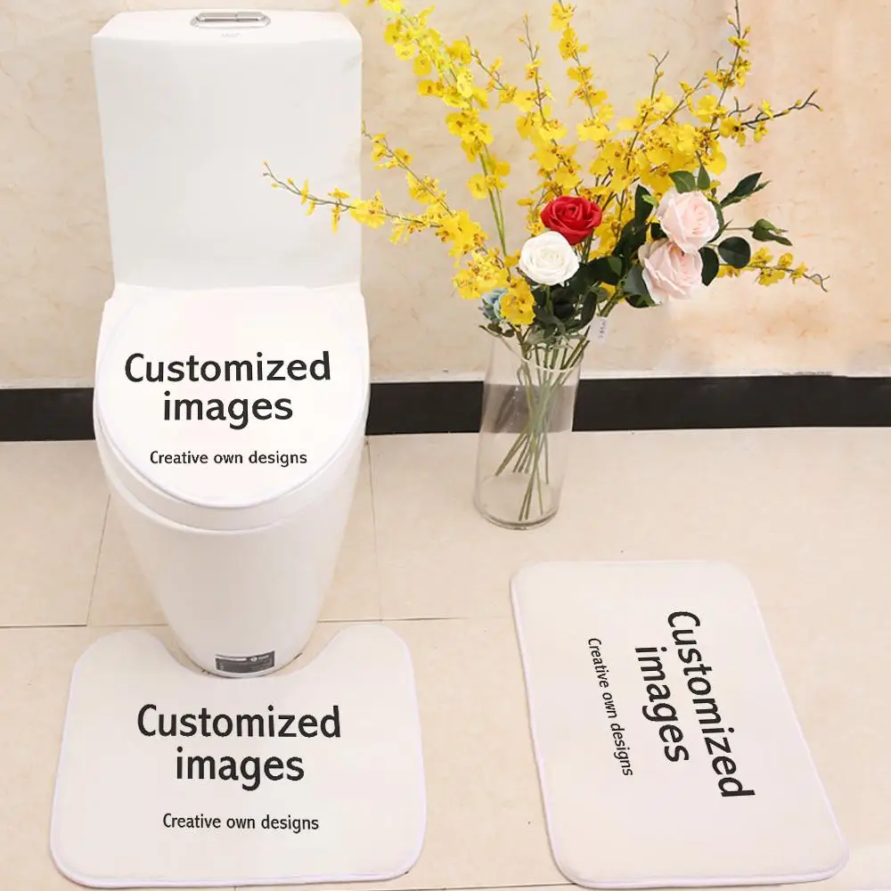 

Printable Plain White Sublimation Blank Shower Rugs Bathroom Carpet