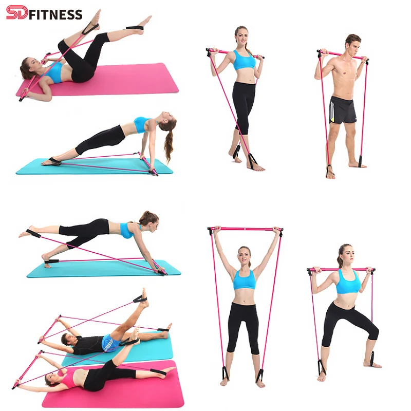 

SD-PL02 Exclusive price home indoor fitness equipment portable yoga pilates stick for sale, Purple, pink